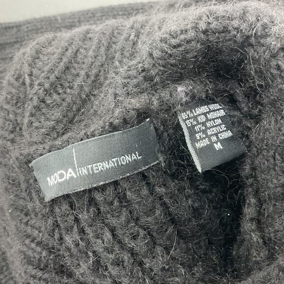 Vintage Victorias Secret Moda International Black Wrap Sweater Coat size Med - Picture 3 of 4